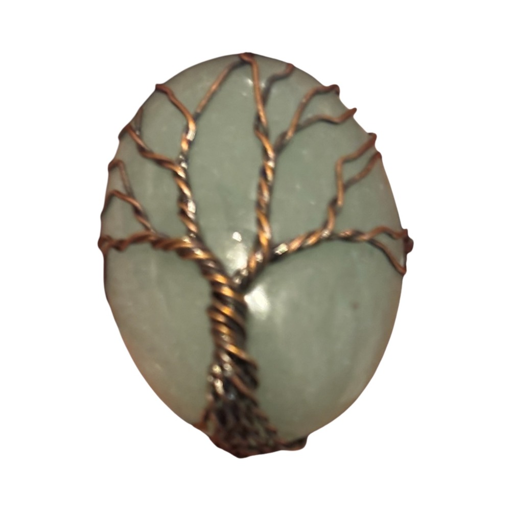 Handcrafted Green Tree of Life Ring